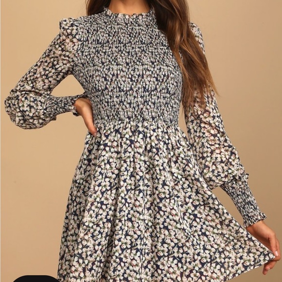 Lulu’s 🌟 Floral Forever Green and Pink Floral Print Smocked Skater Dress - Picture 6 of 10